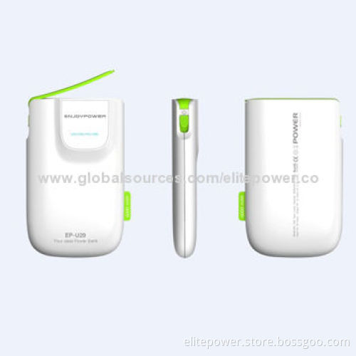 Dual-USB Port Power Banks for iPad 3, iPhone, HTC, Samsung and Nokia with 6,800mAh Capacity